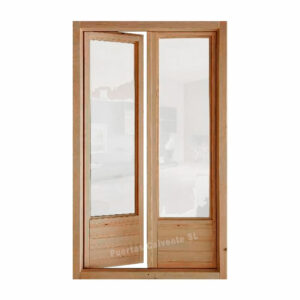 Ventana Balconera de Madera Pino 2 Hojas